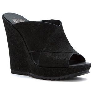 Vince Camuto Garton peep wedge sandal.